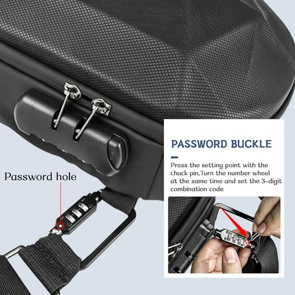 NEW! Anti-Theft Hard-Shell Crossbody/Shoulder Bag w/Locking Zippers and Strap